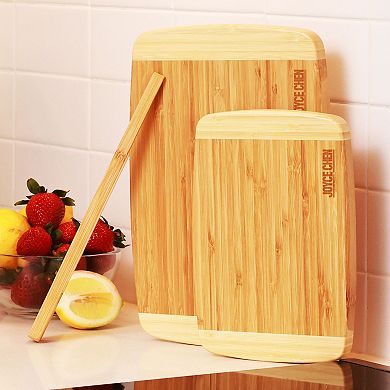 Joyce Chen Burnished Bamboo Cutting Board 3 Pack Bundle