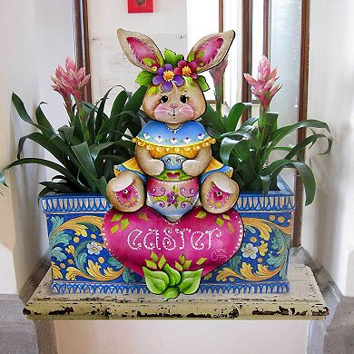 Handcrafted Easter Bunny Wooden Door Hanger Rustic Easter Door Sign by J. Mills-Price