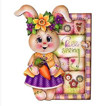Handcrafted Spring Bunny Door Decor Rustic Easter Door Hanger - Spring Home Decor by J.Mills-Price