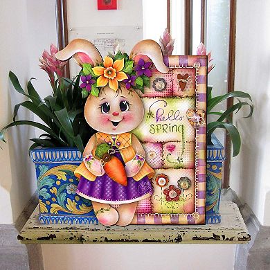 Handcrafted Spring Bunny Door Decor Rustic Easter Door Hanger - Spring Home Decor by J.Mills-Price