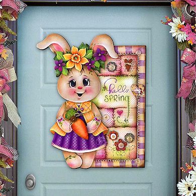 Handcrafted Spring Bunny Door Decor Rustic Easter Door Hanger - Spring Home Decor by J.Mills-Price