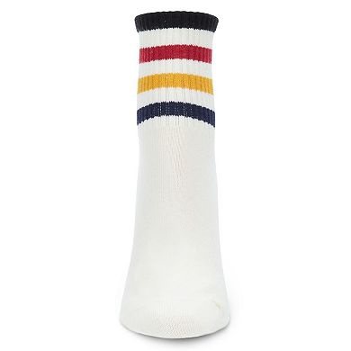Women's Cotton Blend Retro Style Multicolor Stripe Anklet Sock