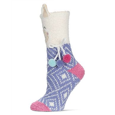 Women's Llama Critter Plush Crew Socks