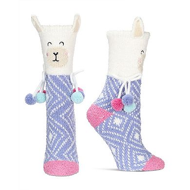 Women's Llama Critter Plush Crew Socks