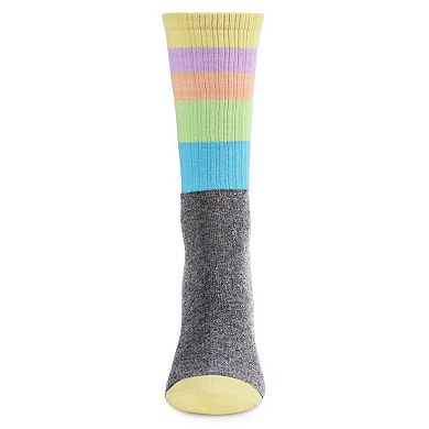Women's Multicolor Pastel Stripe Crew Sock