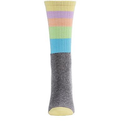 Women's Multicolor Pastel Stripe Crew Sock