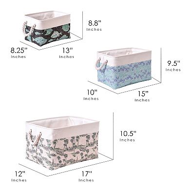 American Art Decor Kona Coast by Reyn Spooner 50th State Printed Fabric 3 pc. Basket Set