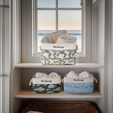 American Art Decor Kona Coast by Reyn Spooner 50th State Printed Fabric 3 pc. Basket Set