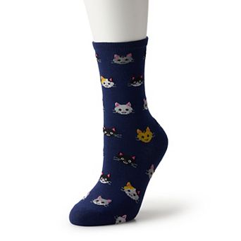 Women's Cat Heads Crew Socks