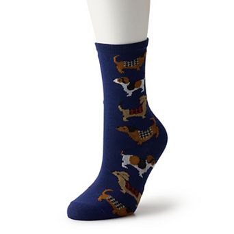 Women's Dogs With Coats Novelty Crew Socks