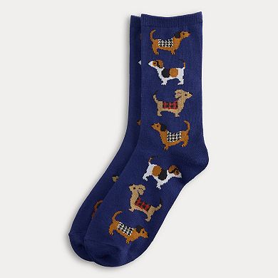 Women's Dogs With Coats Novelty Crew Socks