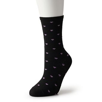 Women's Heart Pattern Crew Socks