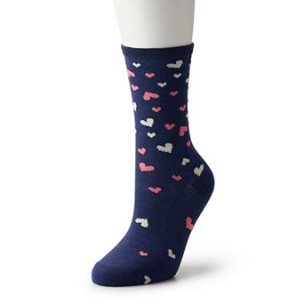 Women's Heart Pattern Crew Socks