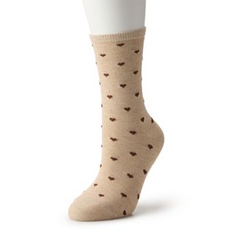 Women's Heart Pattern Crew Socks