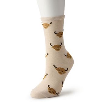 Women's Allover Animal Icon Crew Socks