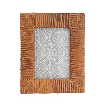 Storied Home Handwoven Rattan 5" x 7" Photo Frame Table Decor