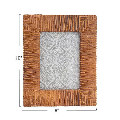 Storied Home Handwoven Rattan 5" x 7" Photo Frame Table Decor
