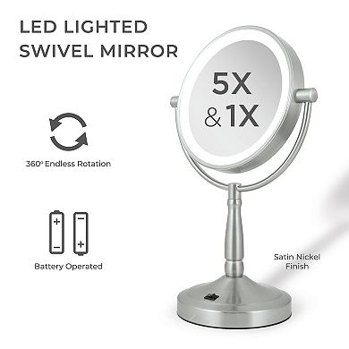 Zadro Inc. Cordless Lighted Makeup Mirror with Magnification
