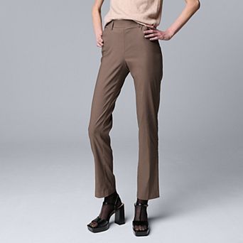 Petite Simply Vera Vera Wang Polished Twill Slant Pocket Slim Straight Pants