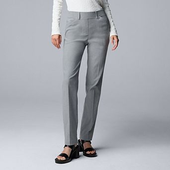 Petite Simply Vera Vera Wang Polished Twill Slant Pocket Slim Straight Pants