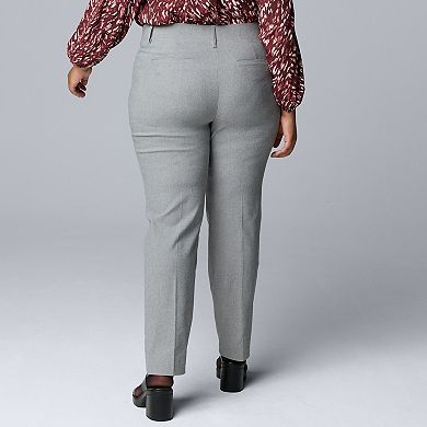 Plus Size Simply Vera Vera Wang Polished Twill Slant Pocket Slim Straight Pants