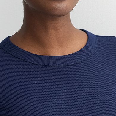 Women's Sonoma Goods For Life® Rib Long Sleeve Crew Tee