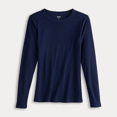 Women's Sonoma Goods For Life® Rib Long Sleeve Crew Tee