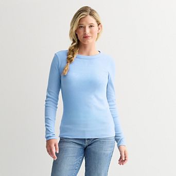 Women's Sonoma Goods For Life® Rib Long Sleeve Crew Tee
