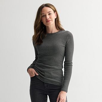 Women's Sonoma Goods For Life® Rib Long Sleeve Crew Tee