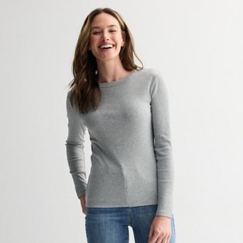 Women's Sonoma Goods For Life® Rib Long Sleeve Crew Tee