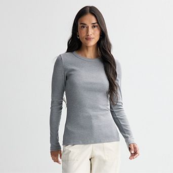 Women's Sonoma Goods For Life® Rib Long Sleeve Crew Tee