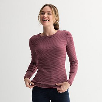 Women's Sonoma Goods For Life® Rib Long Sleeve Crew Tee