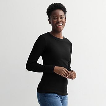 Women's Sonoma Goods For Life® Rib Long Sleeve Crew Tee