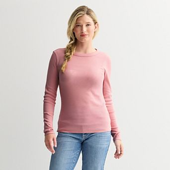 Women's Sonoma Goods For Life® Rib Long Sleeve Crew Tee