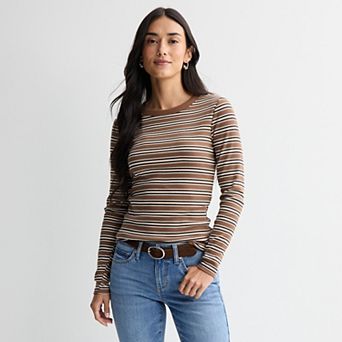 Women's Sonoma Goods For Life® Rib Long Sleeve Crew Tee