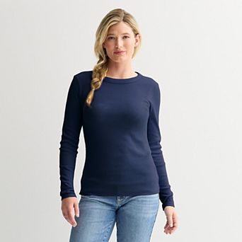 Women's Sonoma Goods For Life® Rib Long Sleeve Crew Tee