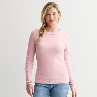Women's Sonoma Goods For Life® Rib Long Sleeve Crew Tee