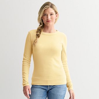 Women's Sonoma Goods For Life® Rib Long Sleeve Crew Tee