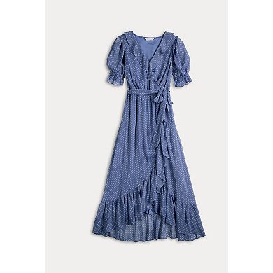 Women's LC Lauren Conrad Elbow Sleeve Ruffled Wrap Maxi Dress