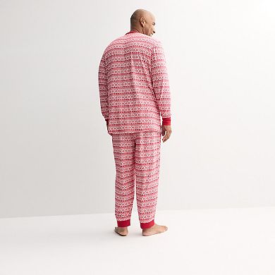 Big & Tall Jammies For Your Families® Joy Fairisle Pajama Top & Pajama Bottoms Set