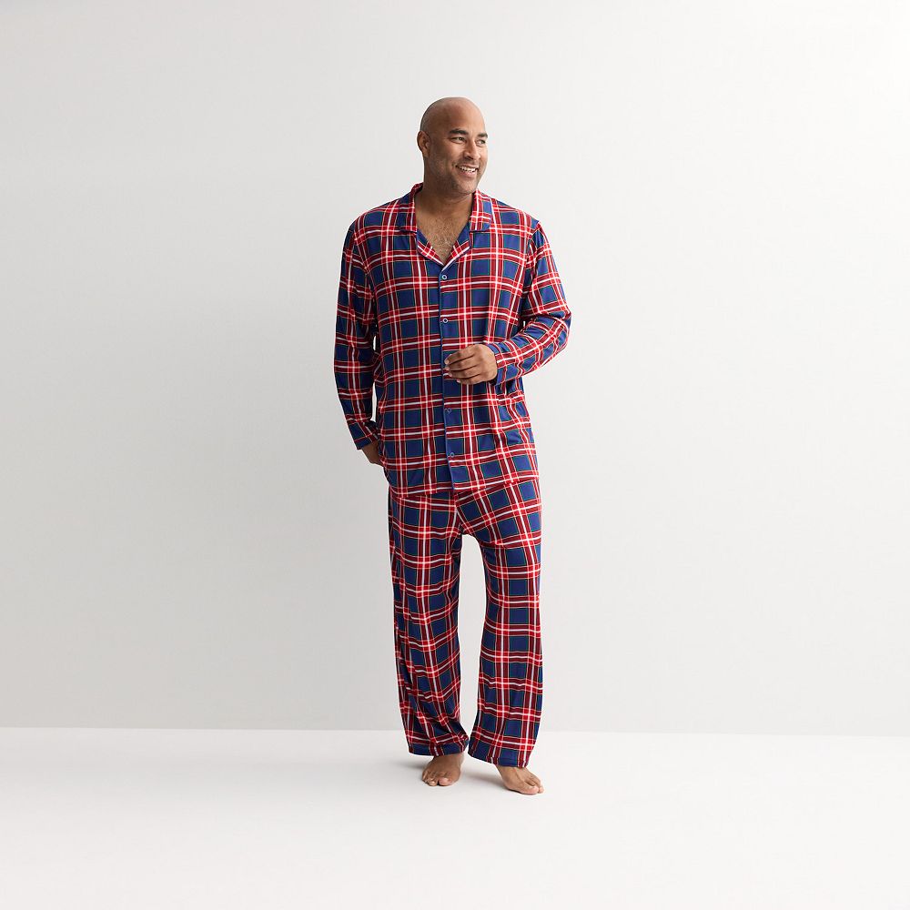 Big & Tall Jammies For Your Families® Tolli Tartan Plaid Notch Collar ...