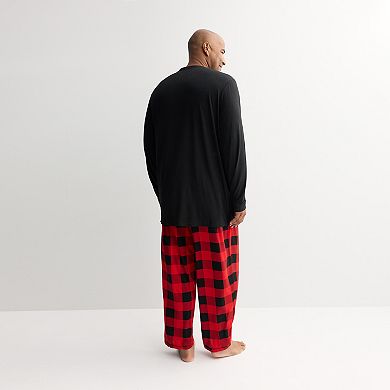 Big & Tall Jammies For Your Families® Buffalo Check Graphic Pajama Top & Pajama Bottoms Set