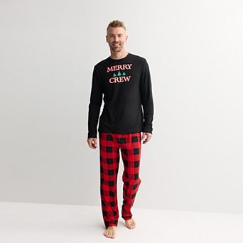 Men's Jammies For Your Families® Buffalo Check Graphic Pajama Top & Pajama Bottom Set