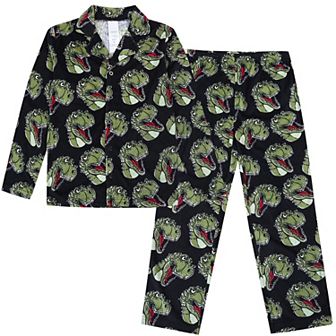 Boys 4-12 Jellifish 2 pc Button Up Pajama Top & Pajama Bottoms Set
