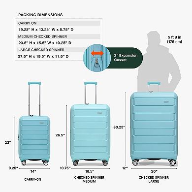 Traveler's Choice Pagosa Hardshell Expandable Spinner Luggage