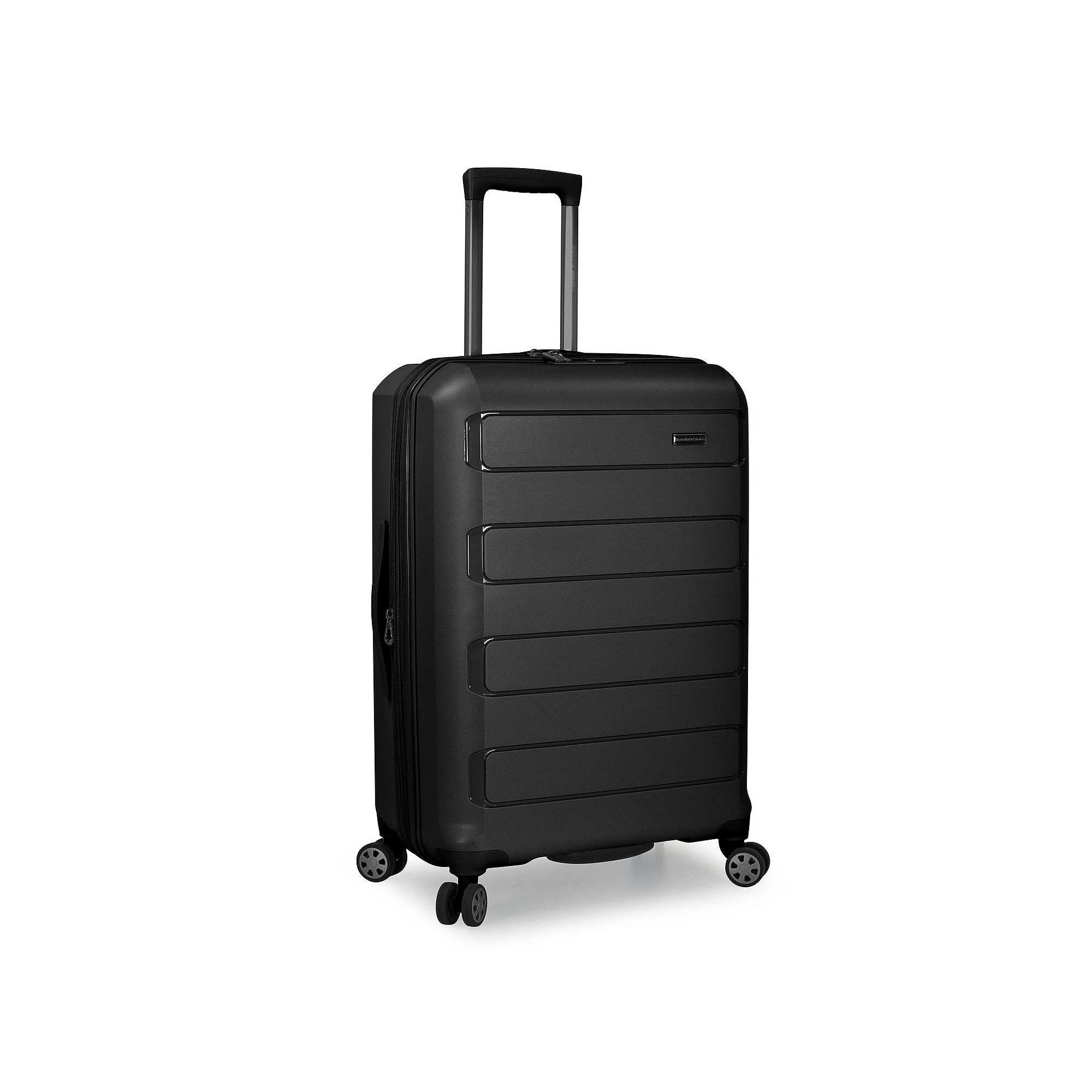 Travelers Choice Pagosa Hardshell Expandable Spinner Luggage, Black