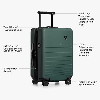 Traveler's Choice Markham 22-Inch Carry-on Polycarbonate Expandable Luggage with USB Port