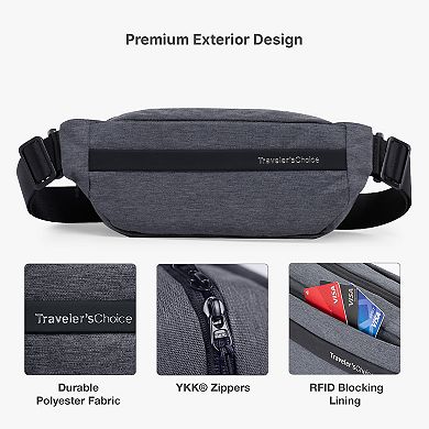 Traveler's Choice Sling Bag 3L RFID Blocking Carry-On Travel Accessory