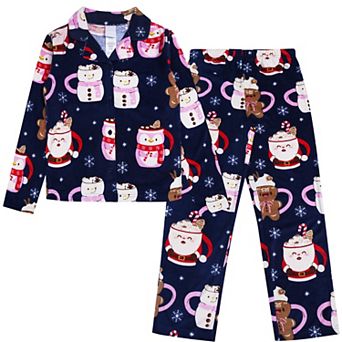 Girls 4-12 Jellifish 2 pc Button Up Pajama Top & Pajama Bottoms Set