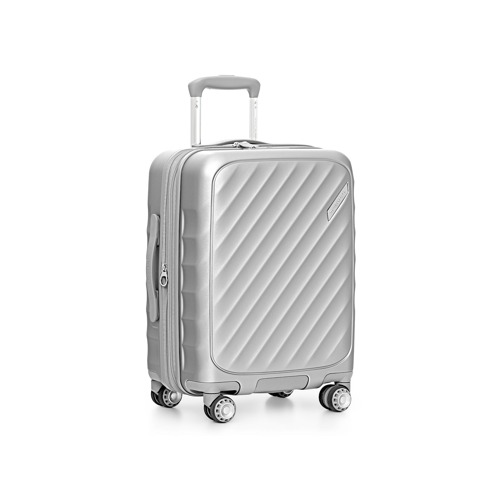 Travelers Choice Elm Expandable Spinner Luggage, Silver